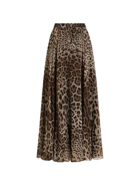 Dolce & Gabbana  falda de gasa con estampado Leo