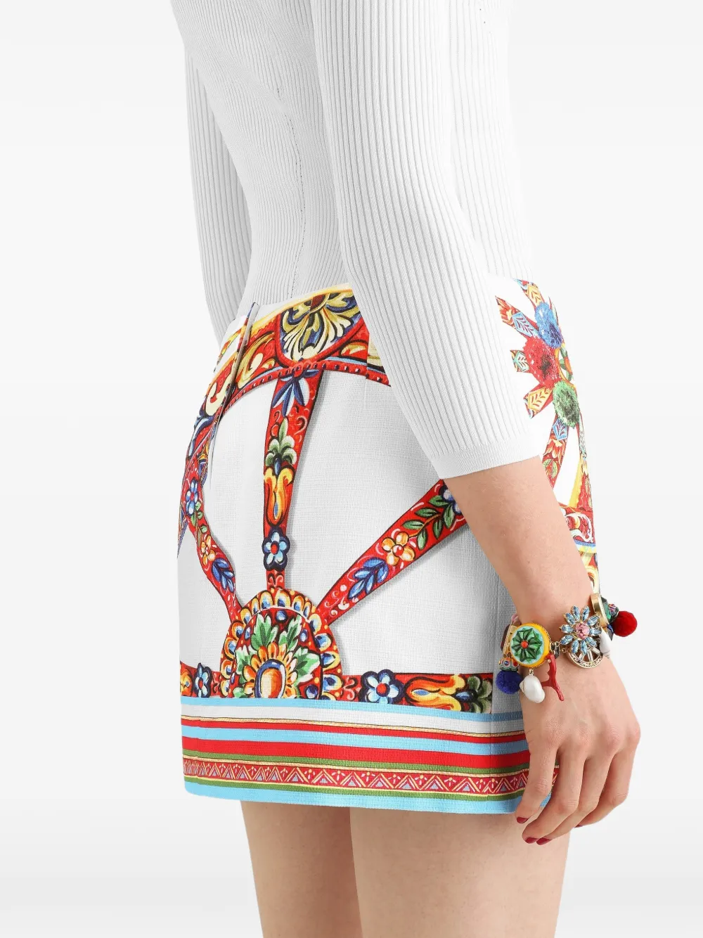 Dolce & Gabbana Minirok met Carretto-print Wit