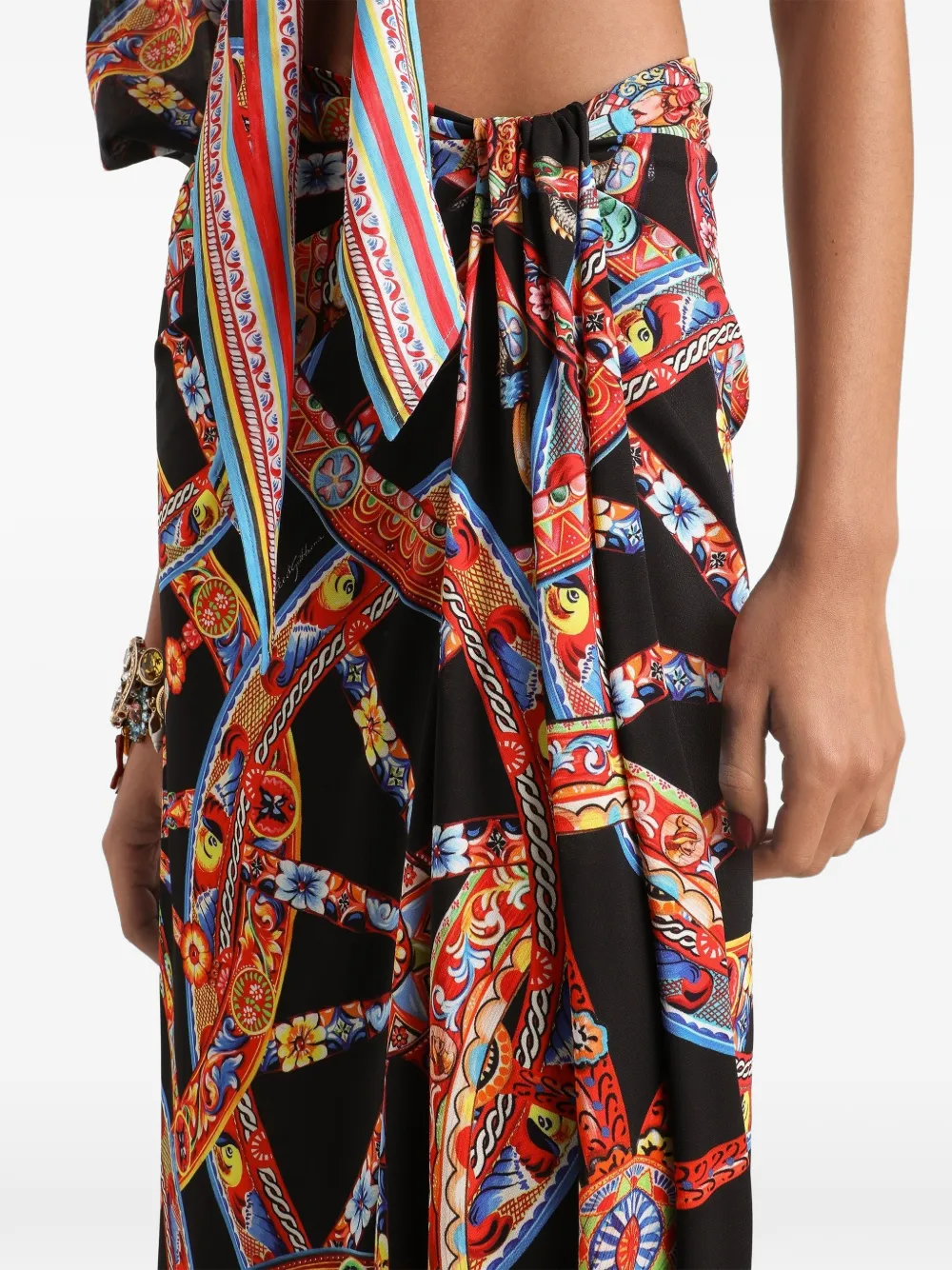 Dolce & Gabbana Viscose jersey rok met Carretto-print Zwart