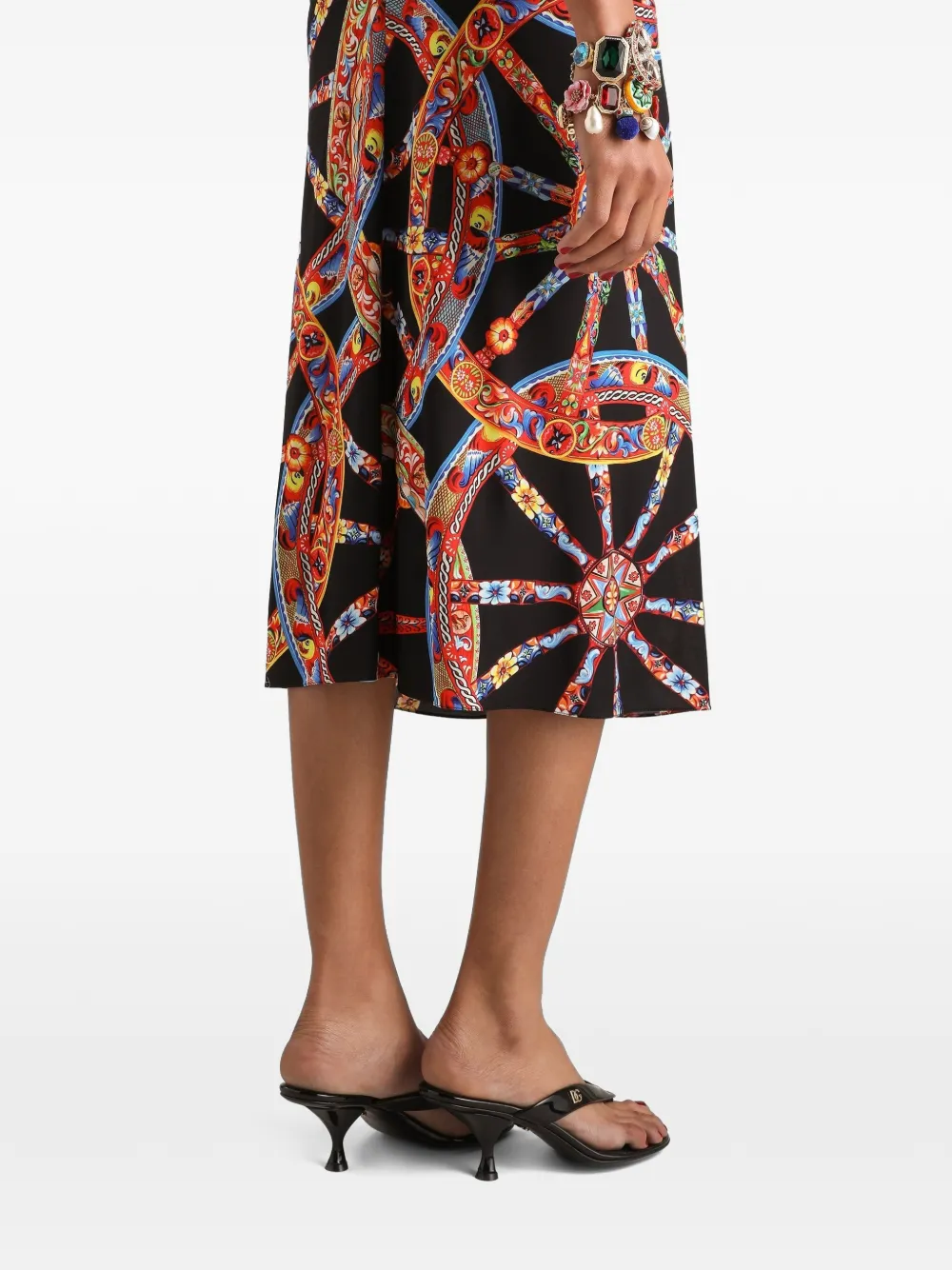 Dolce & Gabbana Viscose jersey rok met Carretto-print Zwart