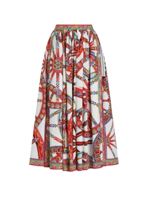 Dolce & Gabbana Majolica-print Pleated Skirt | White | FARFETCH