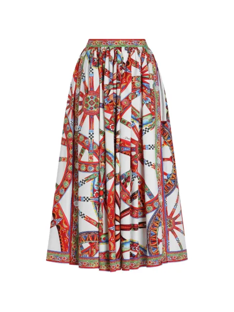Dolce & Gabbana Carretto-print poplin long skirt