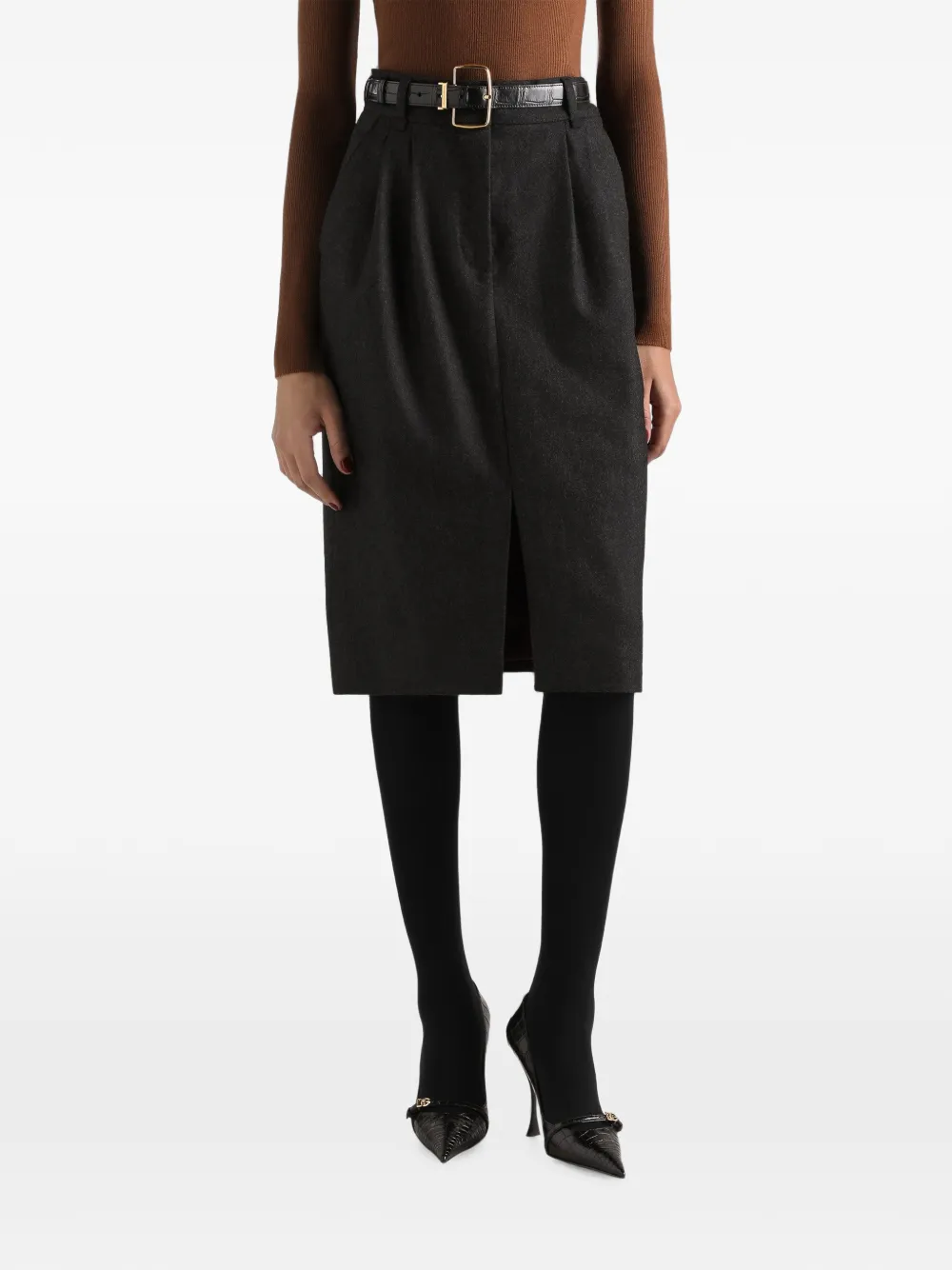 Dolce & Gabbana Wollen flanellen rok Grijs