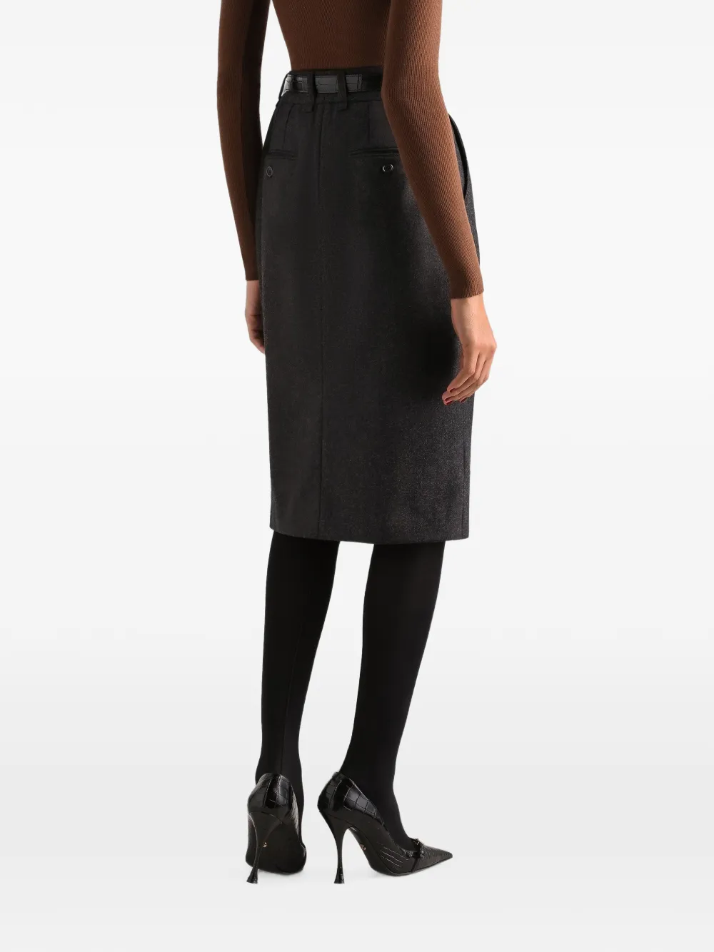 Dolce & Gabbana Wollen flanellen rok Grijs