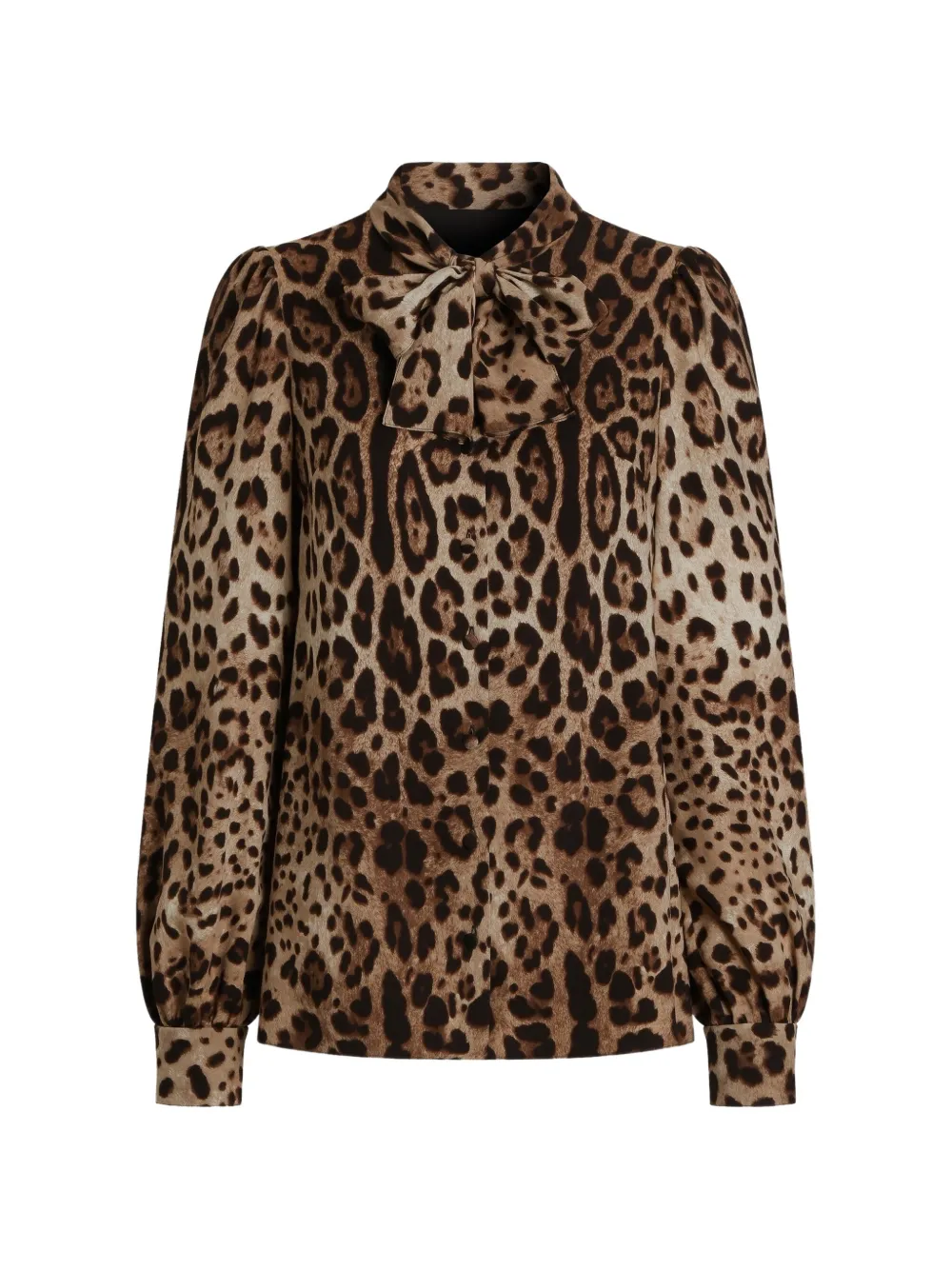 Dolce & Gabbana leo-print silk charmeuse shirt - Nude
