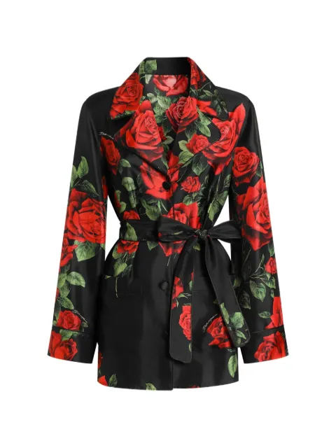 Dolce & Gabbana rose-print vanity twill shirt