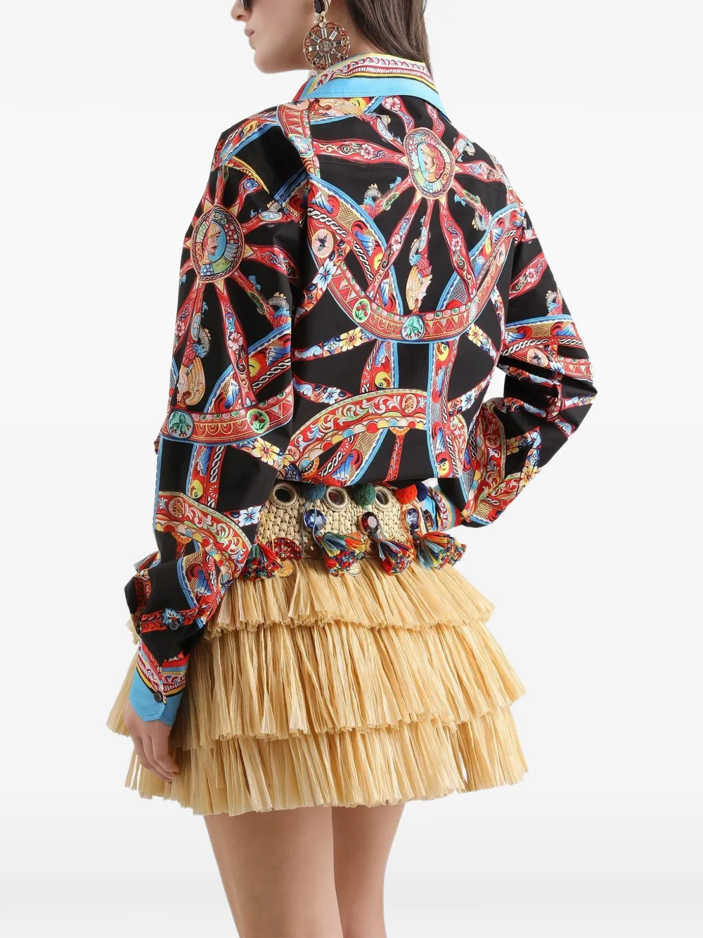 Dolce & Gabbana Popeline blouse met print Zwart