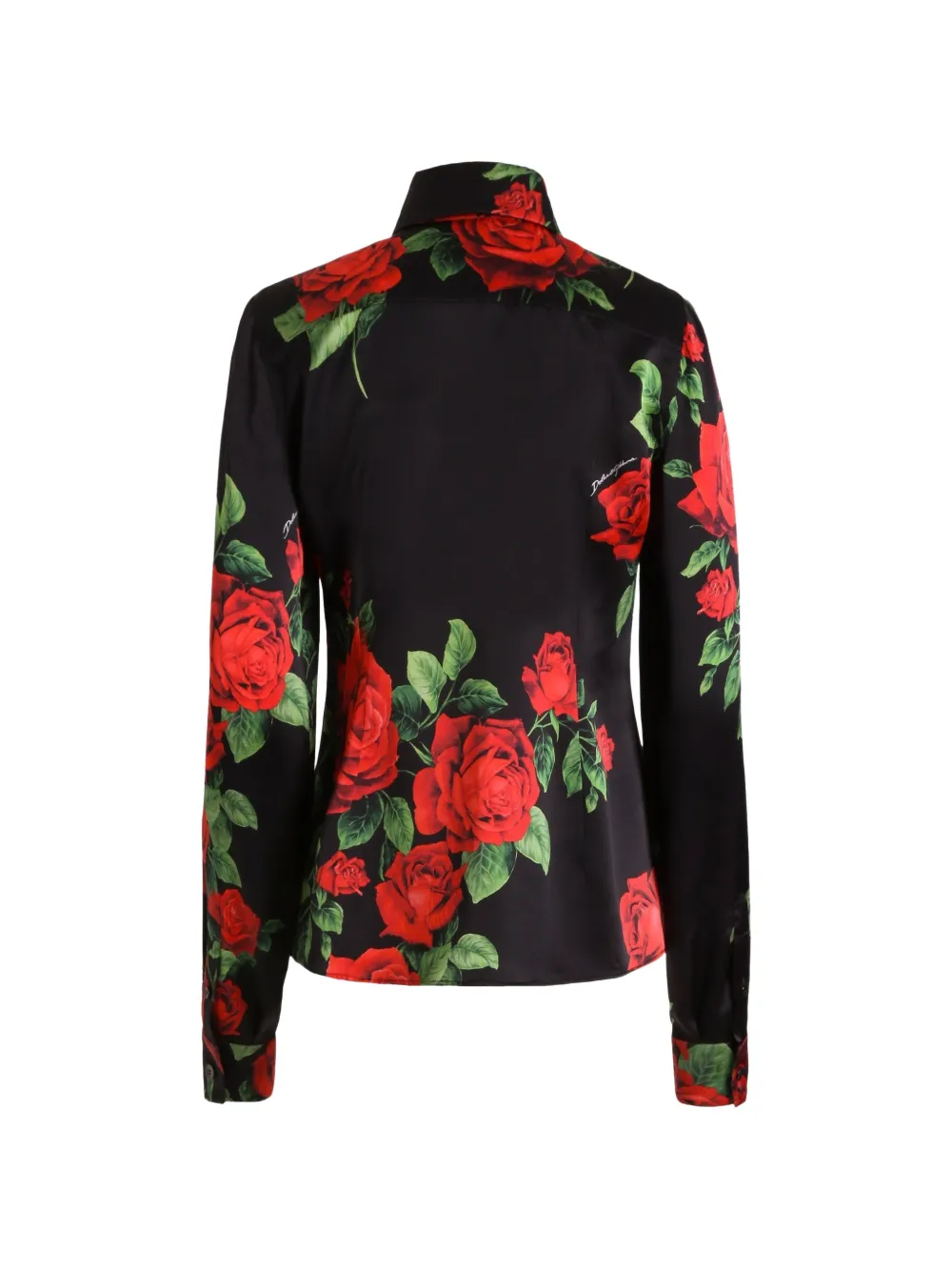 Dolce & Gabbana Blouse met roosprint Zwart