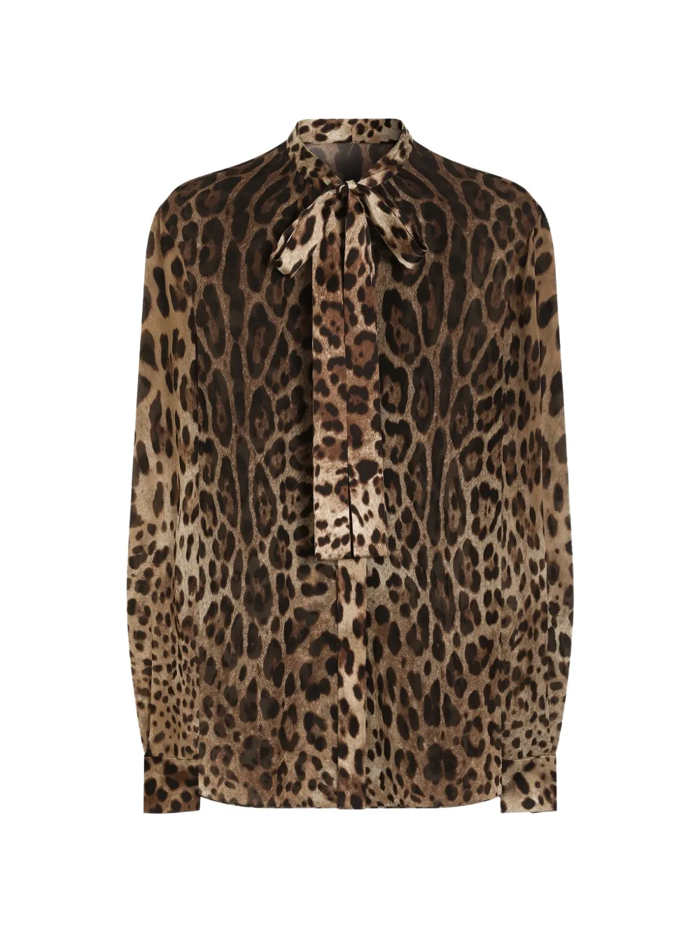 Dolce & Gabbana leo-print georgette shirt - Neutrals
