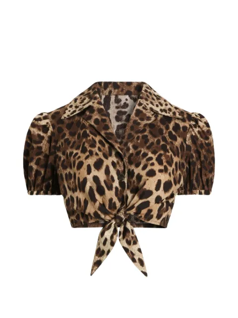 Dolce & Gabbana leo-print poplin shirt