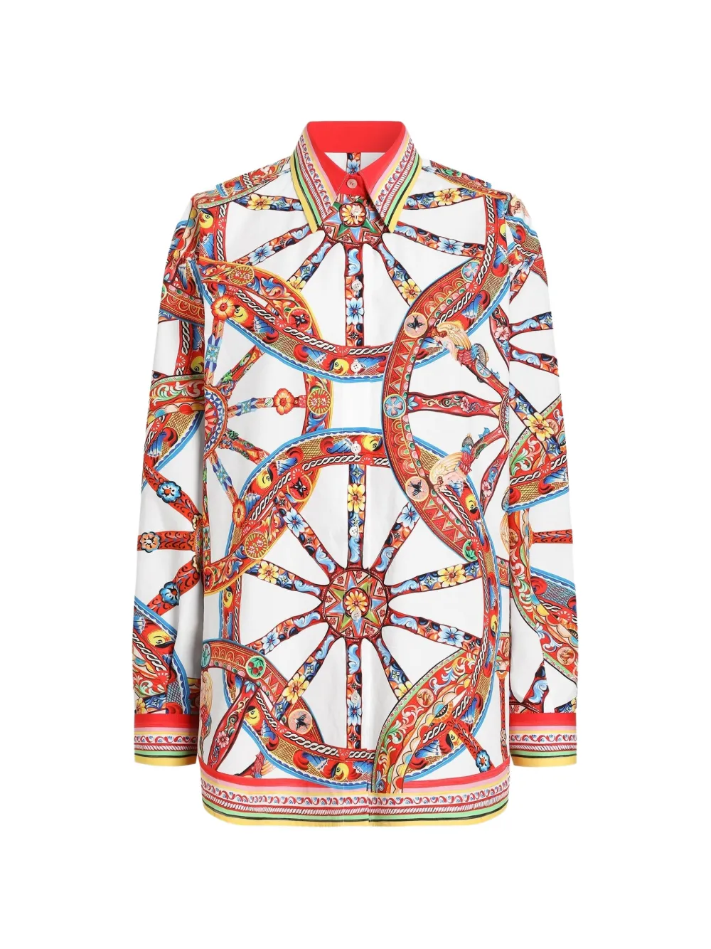 Dolce & Gabbana Carretto-print poplin shirt - White