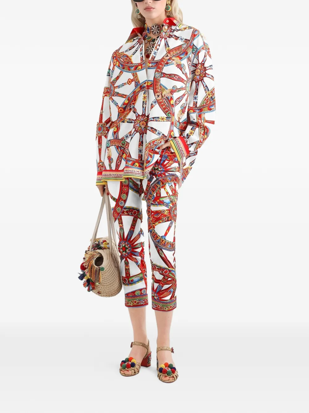 Dolce & Gabbana Popeline blouse met print Wit