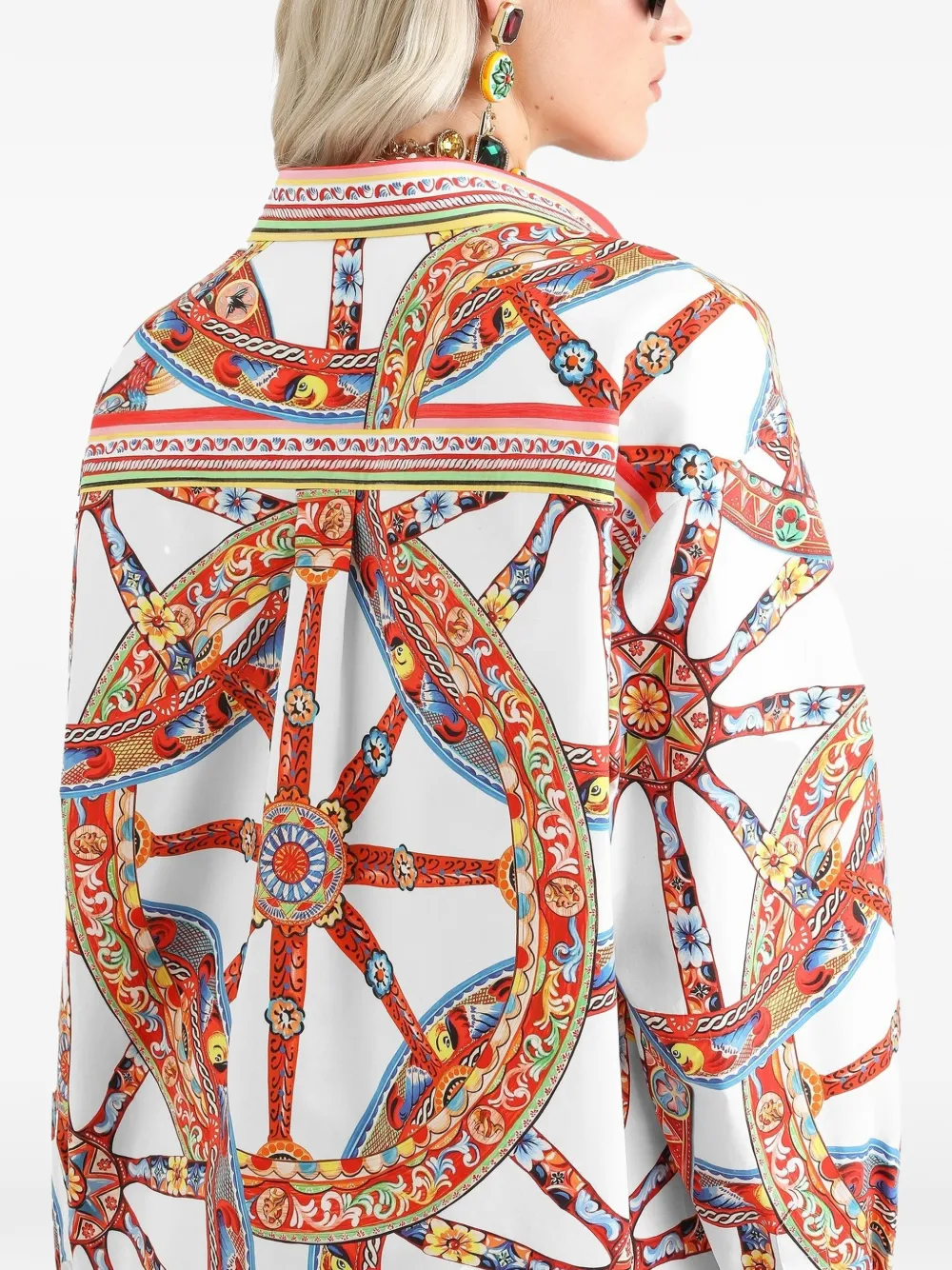 Dolce & Gabbana Popeline blouse met print Wit