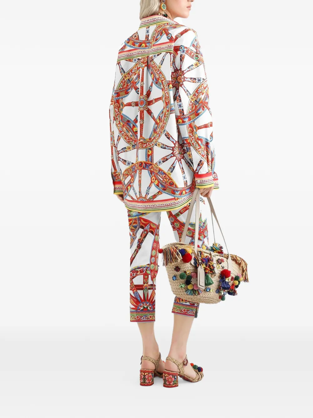 Dolce & Gabbana Popeline blouse met print Wit