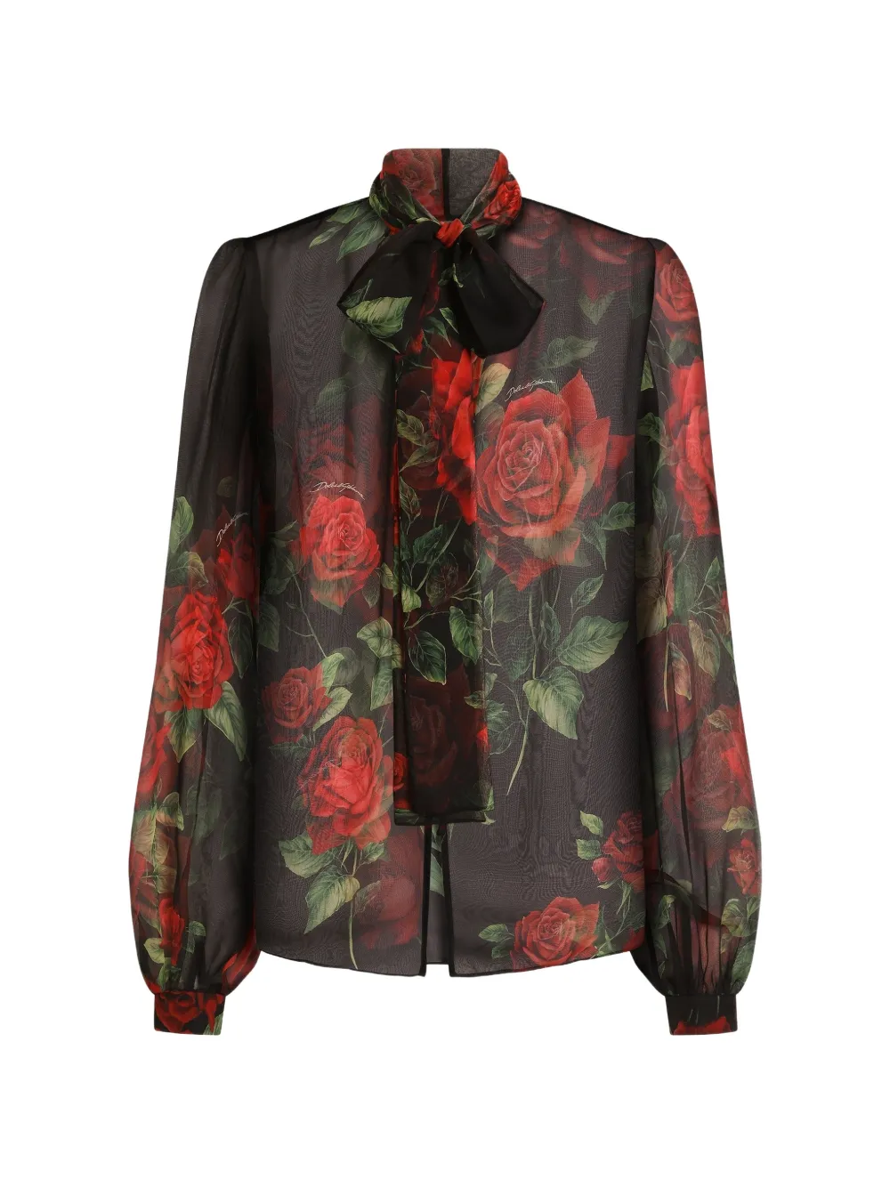 Dolce & Gabbana Bluse mit Rosen-Print - Schwarz