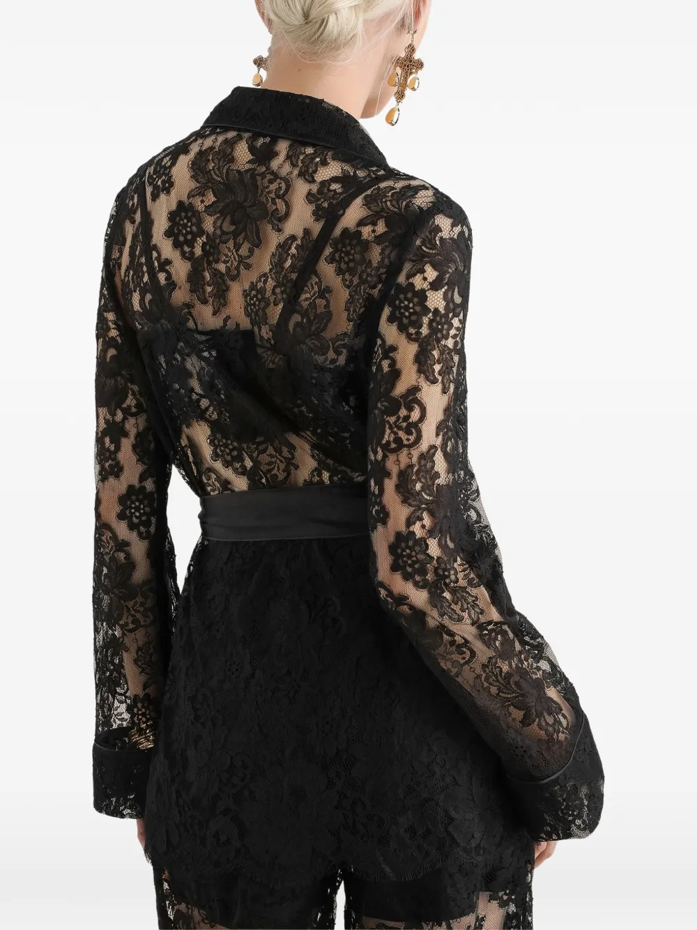 Dolce & Gabbana Vanity blouse met kant Zwart