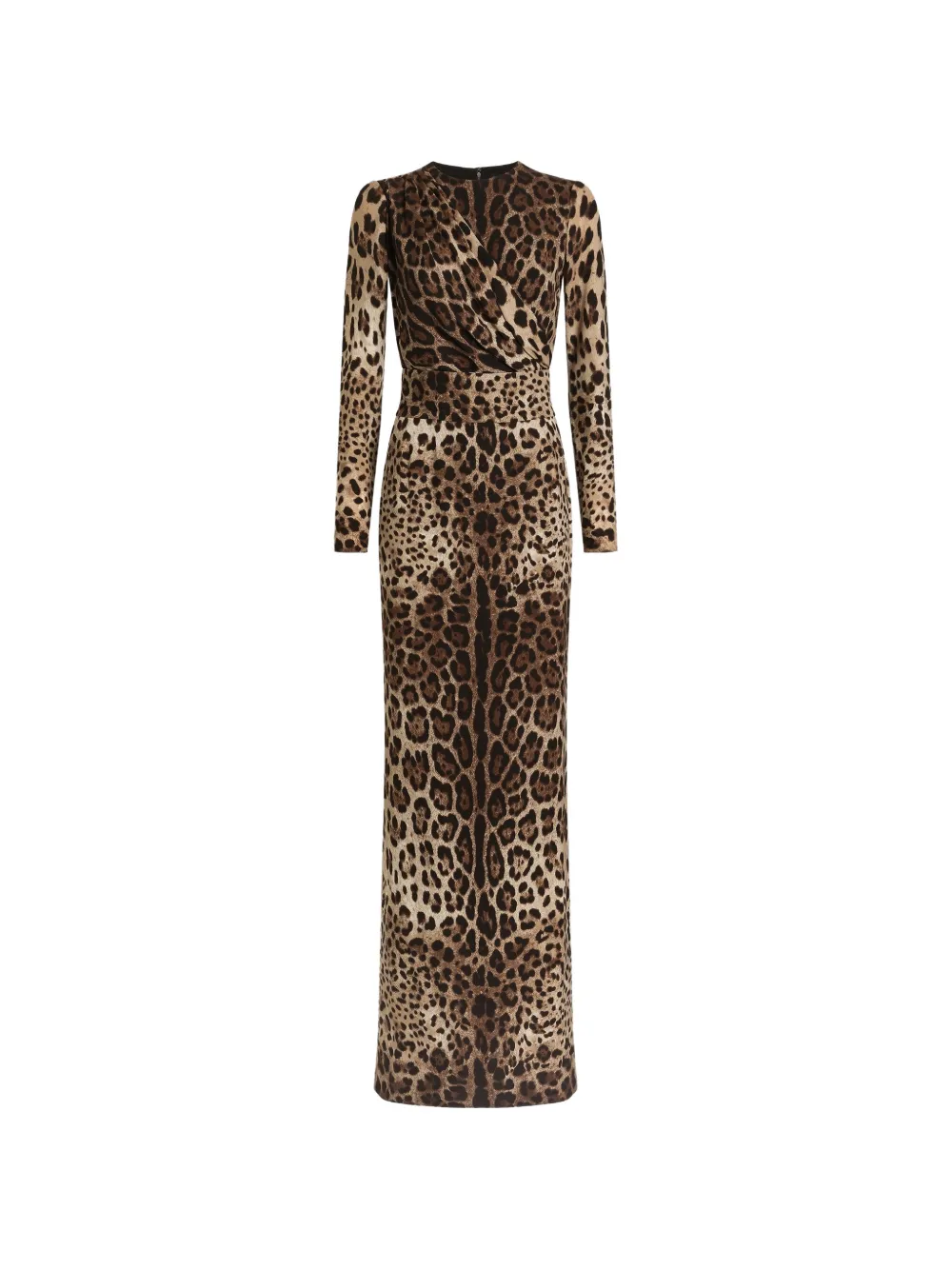 Dolce & Gabbana Charmeuse jurk met luipaard-print Beige