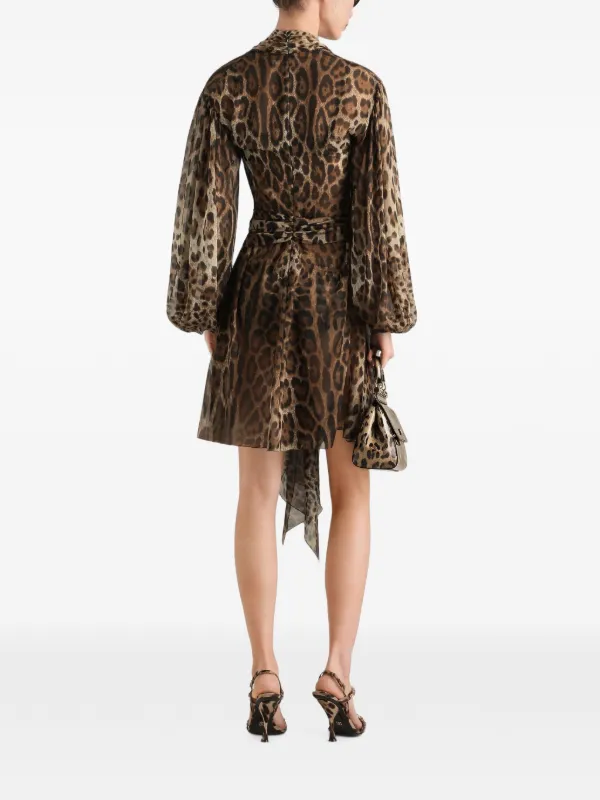 Dolce & Gabbana leo-print Chiffon Dress | Neutrals | FARFETCH