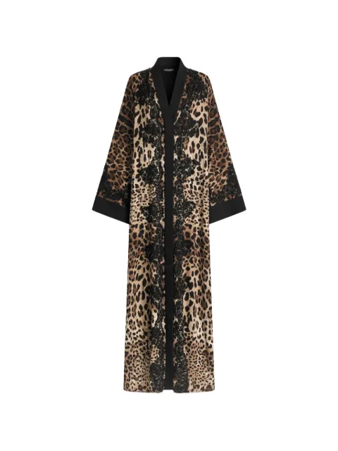 Dolce & Gabbana leo-print charmeuse kaftan