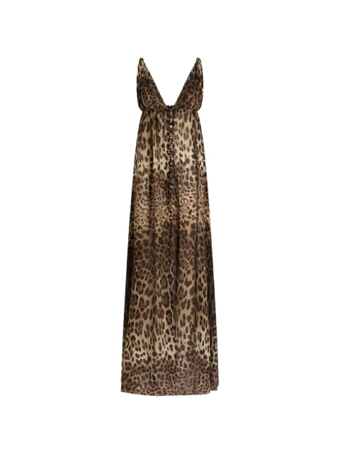 Dolce & Gabbana leo-print stretch sheer dress