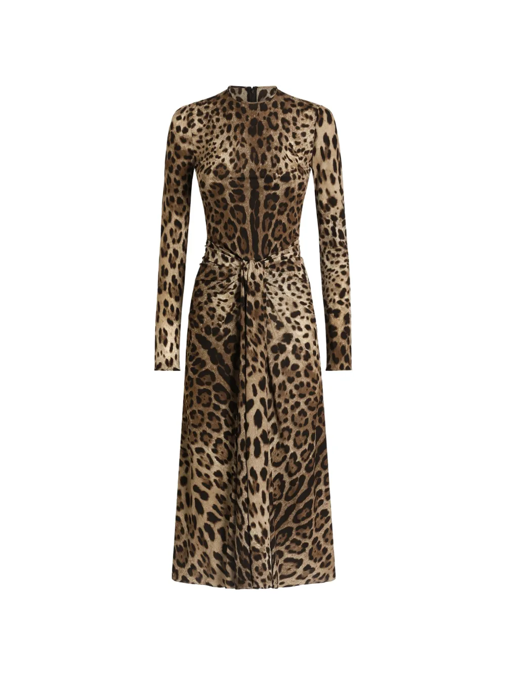 Dolce & Gabbana Leo-print viscose jersey jurk Beige
