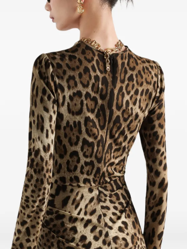 leopard jersey dress Dolce & Gabbana leo-print Viscose | Neutrals #Indianhandloom