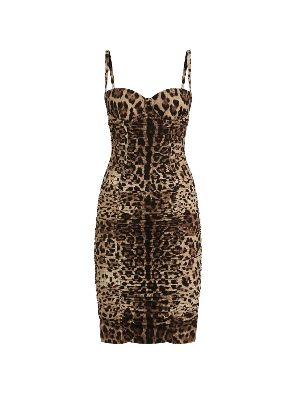 Dolce & Gabbana leo-print charmeuse dress - Neutrals