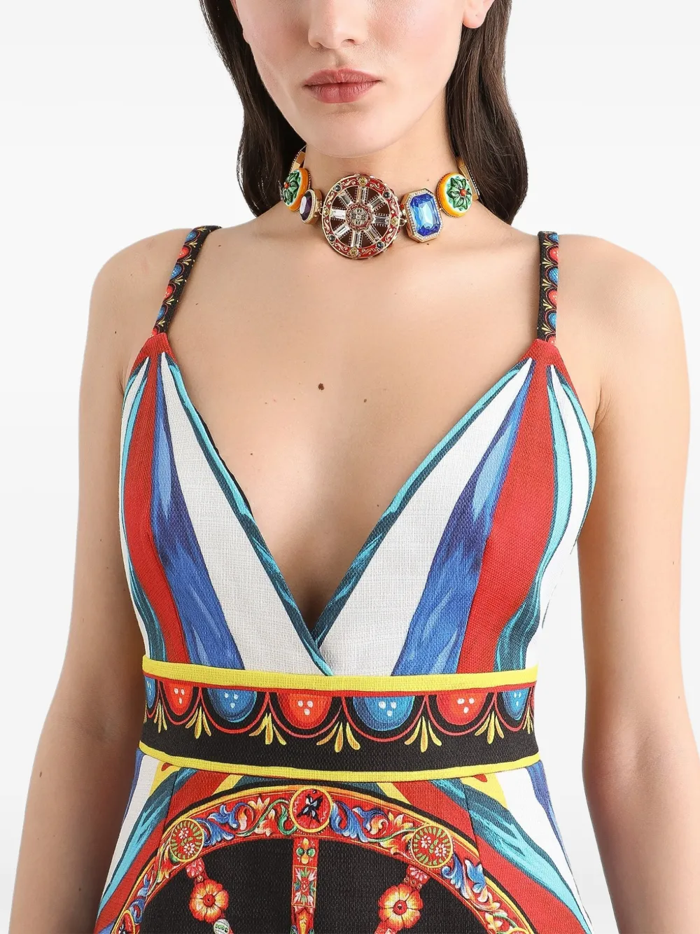 Dolce & Gabbana Mini-jurk met Carretto-print Wit