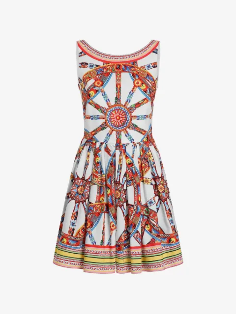 Dolce & Gabbana midi poplin-kjole med Carretto-tryk