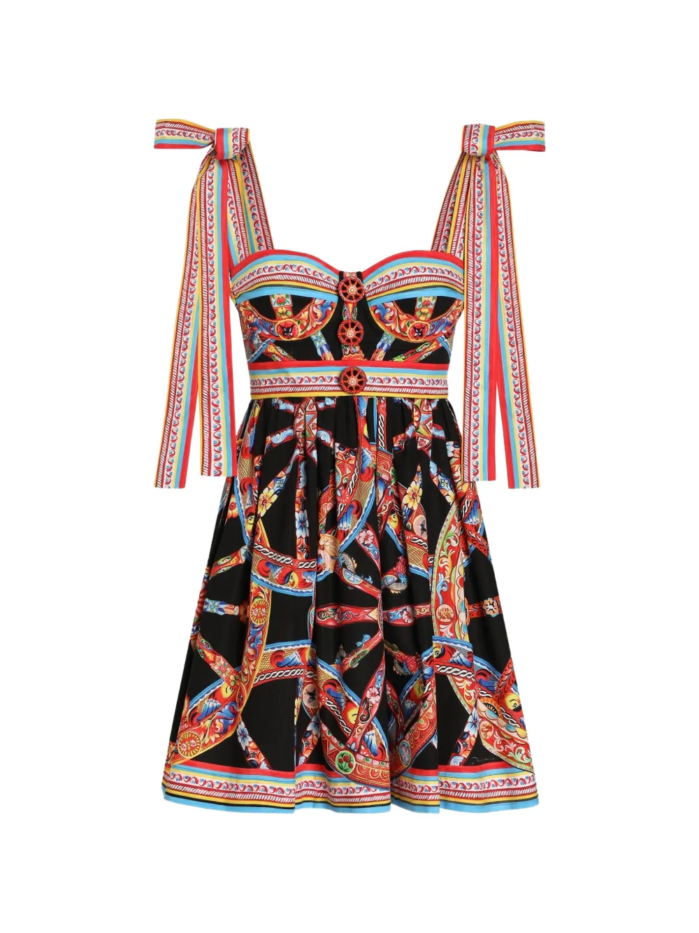 Dolce & Gabbana Kleid mit Carretto-Print - Schwarz