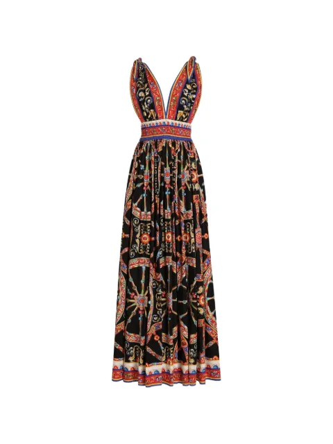 Dolce & Gabbana Carretto-print long poplin dress