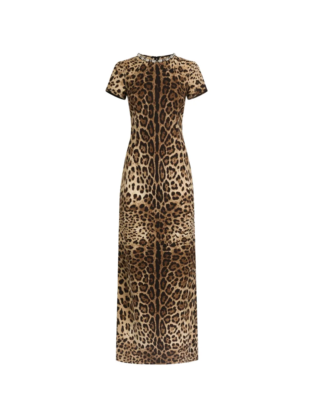 Dolce & Gabbana Charmeuse jurk met luipaard-print Beige