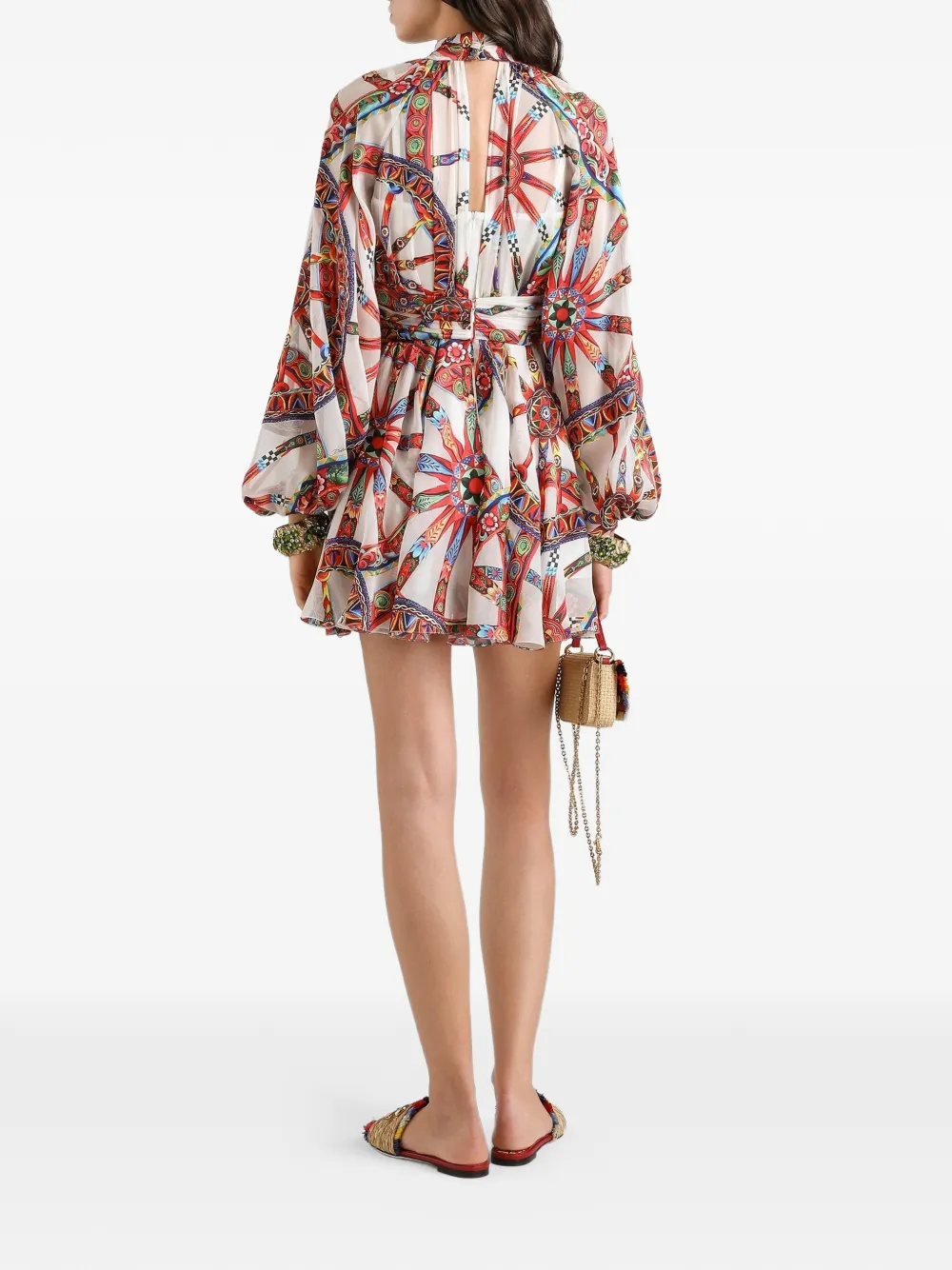 Dolce & Gabbana Twill jurk met Carretto-print Wit