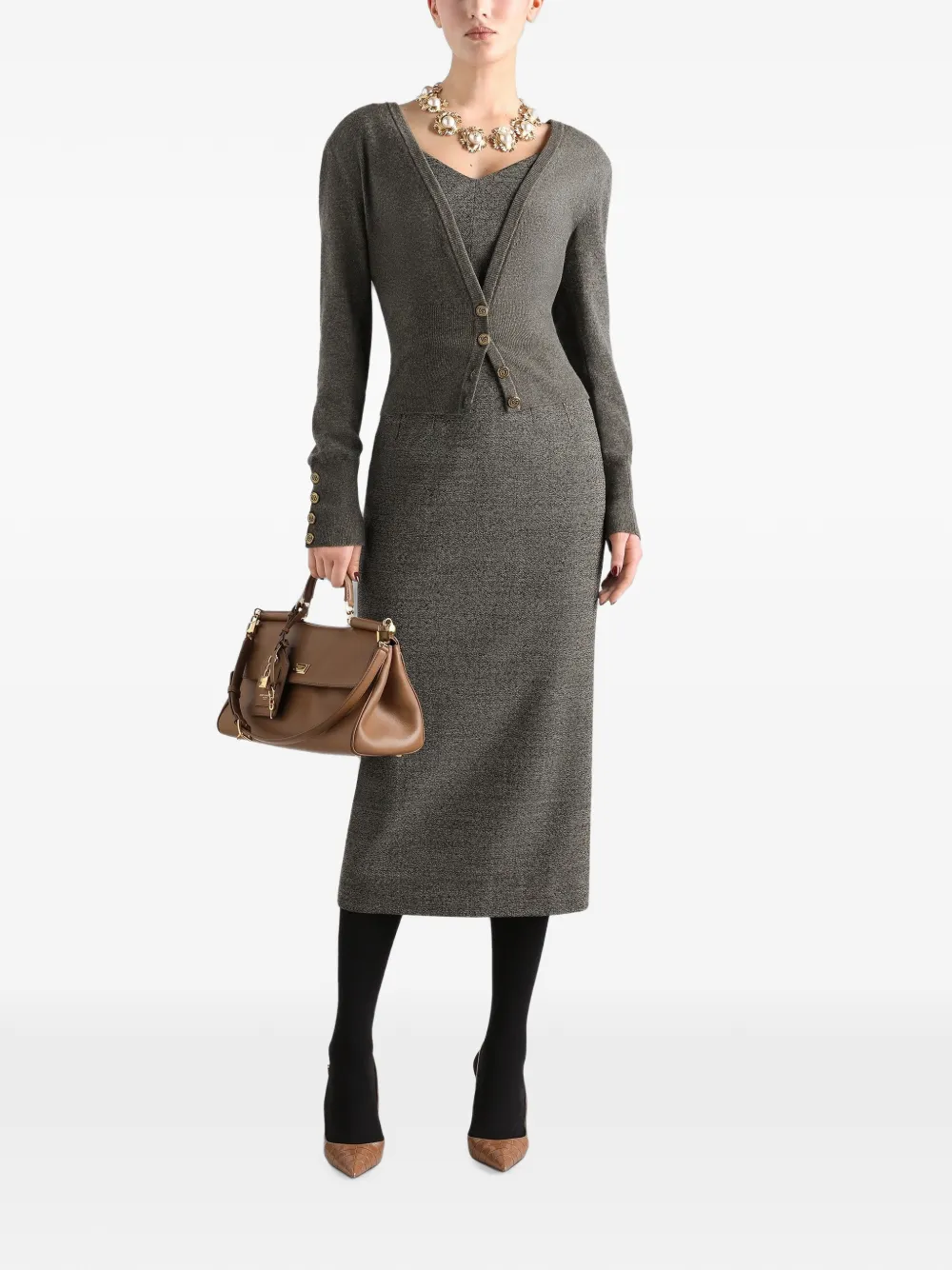 Dolce & Gabbana wool sheath dress Grijs