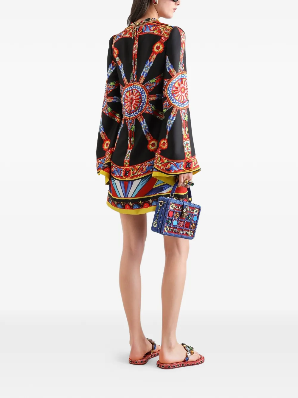 Dolce & Gabbana Twill jurk met print Zwart