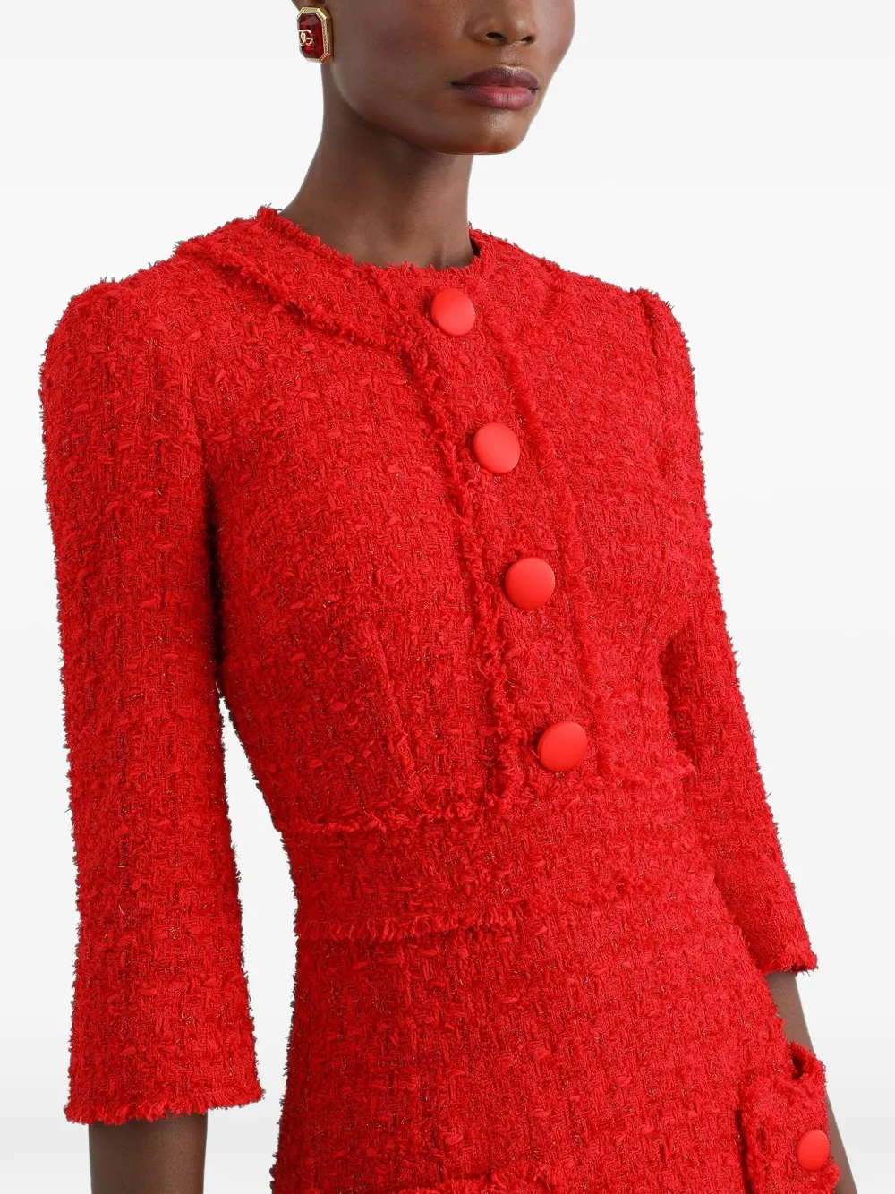 Dolce & Gabbana Rachel tweed mini-jurk Rood