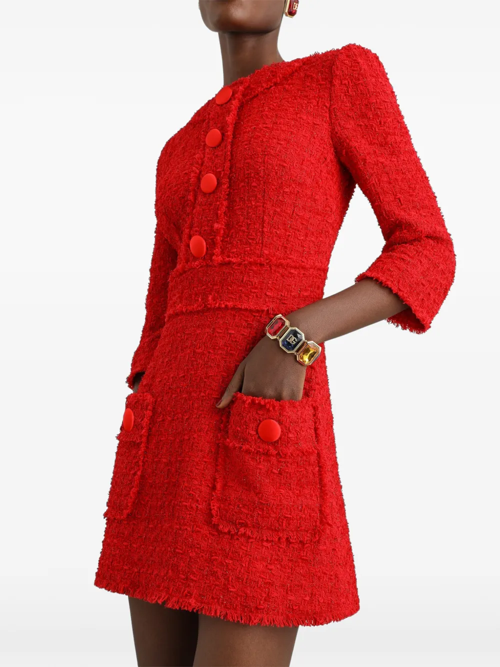 Dolce & Gabbana Rachel tweed mini-jurk Rood