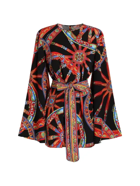 Dolce & Gabbana Carretto-print charmeuse dress