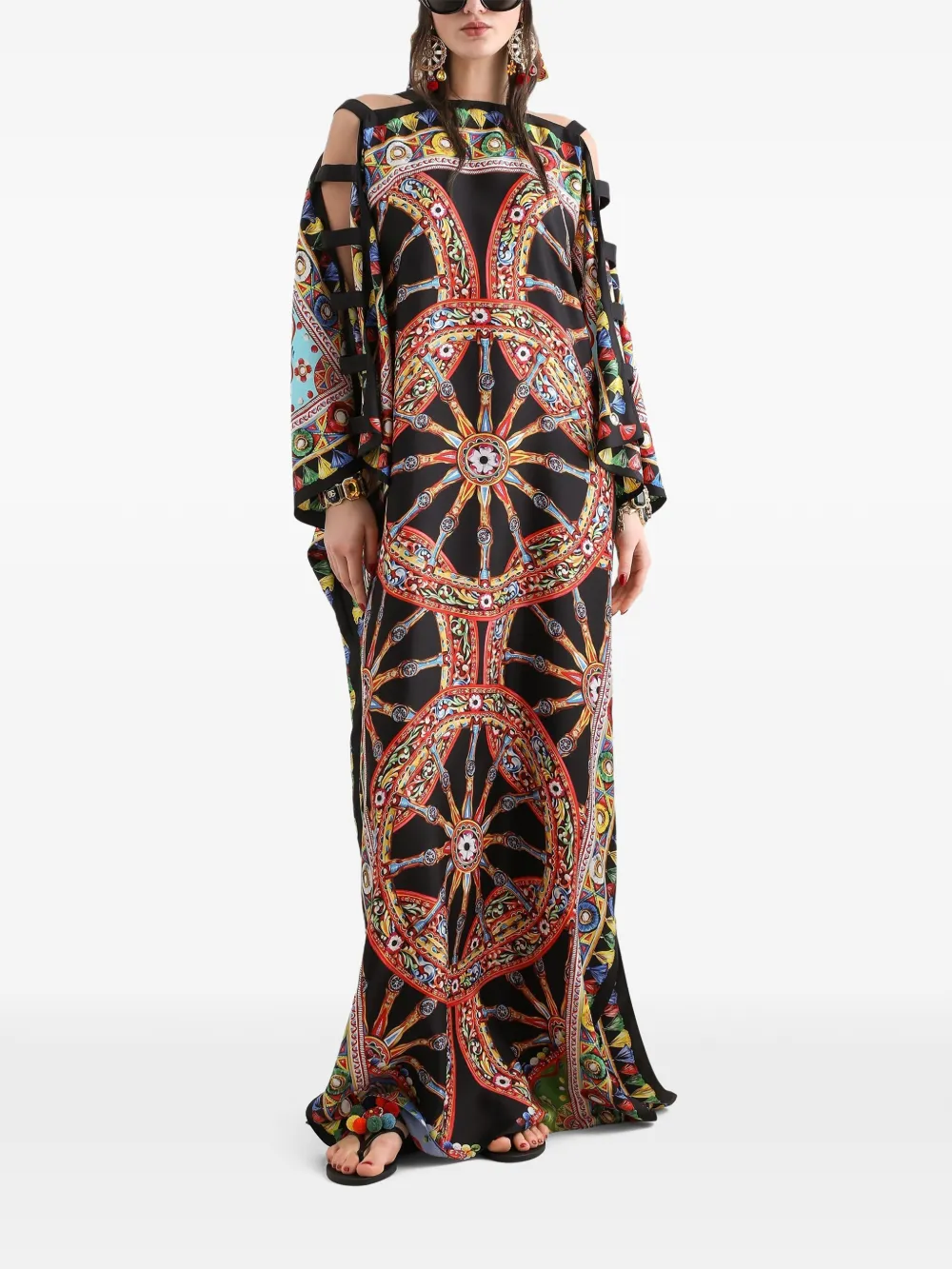 Dolce & Gabbana Twill tuniekjurk met Carretto-print Zwart
