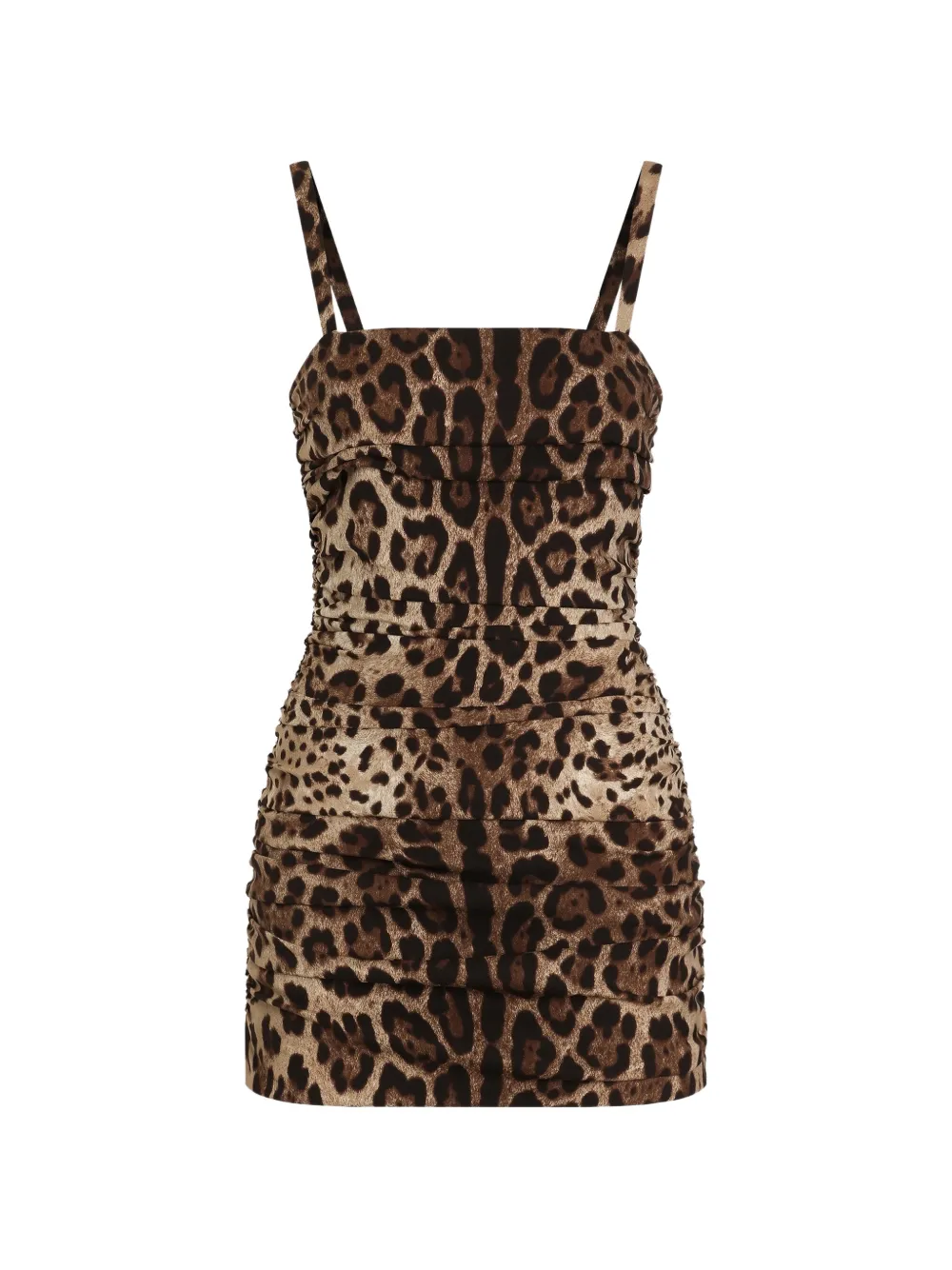 Dolce & Gabbana leo-print charmeuse dress - Neutrals