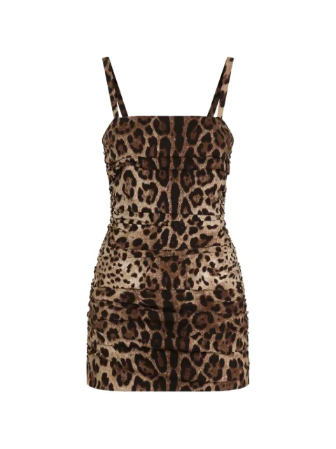 Dolce & Gabbana leo-print charmeuse dress