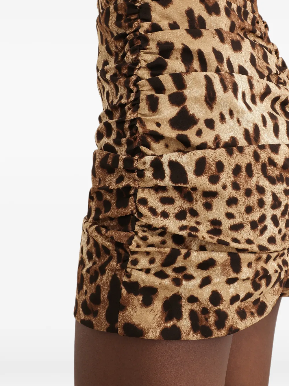 Dolce & Gabbana Charmeuse jurk met luipaard-print Beige