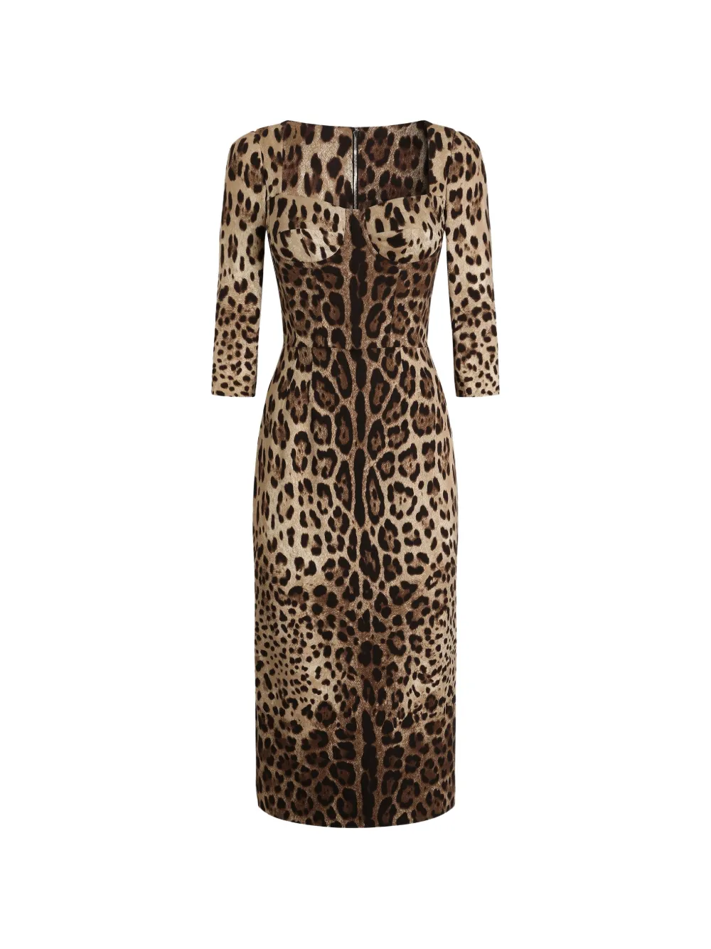 Dolce & Gabbana Charmeuse jurk met luipaard-print Beige