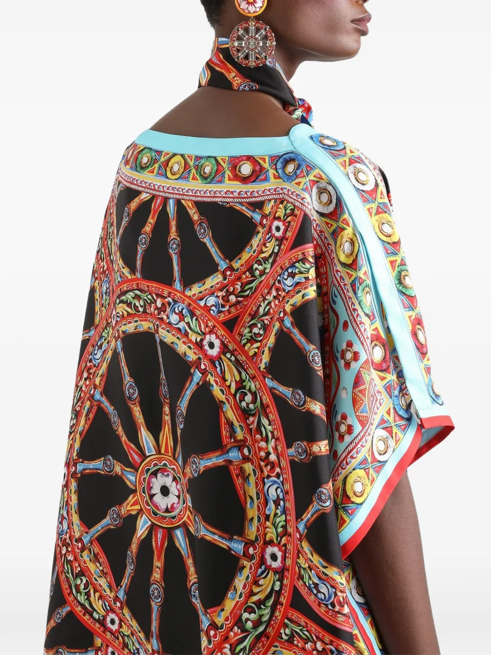 Dolce & Gabbana Twill tuniekjurk met Carretto-print Zwart
