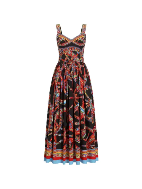 Dolce & Gabbana vestido de popelina con estampado Carretto