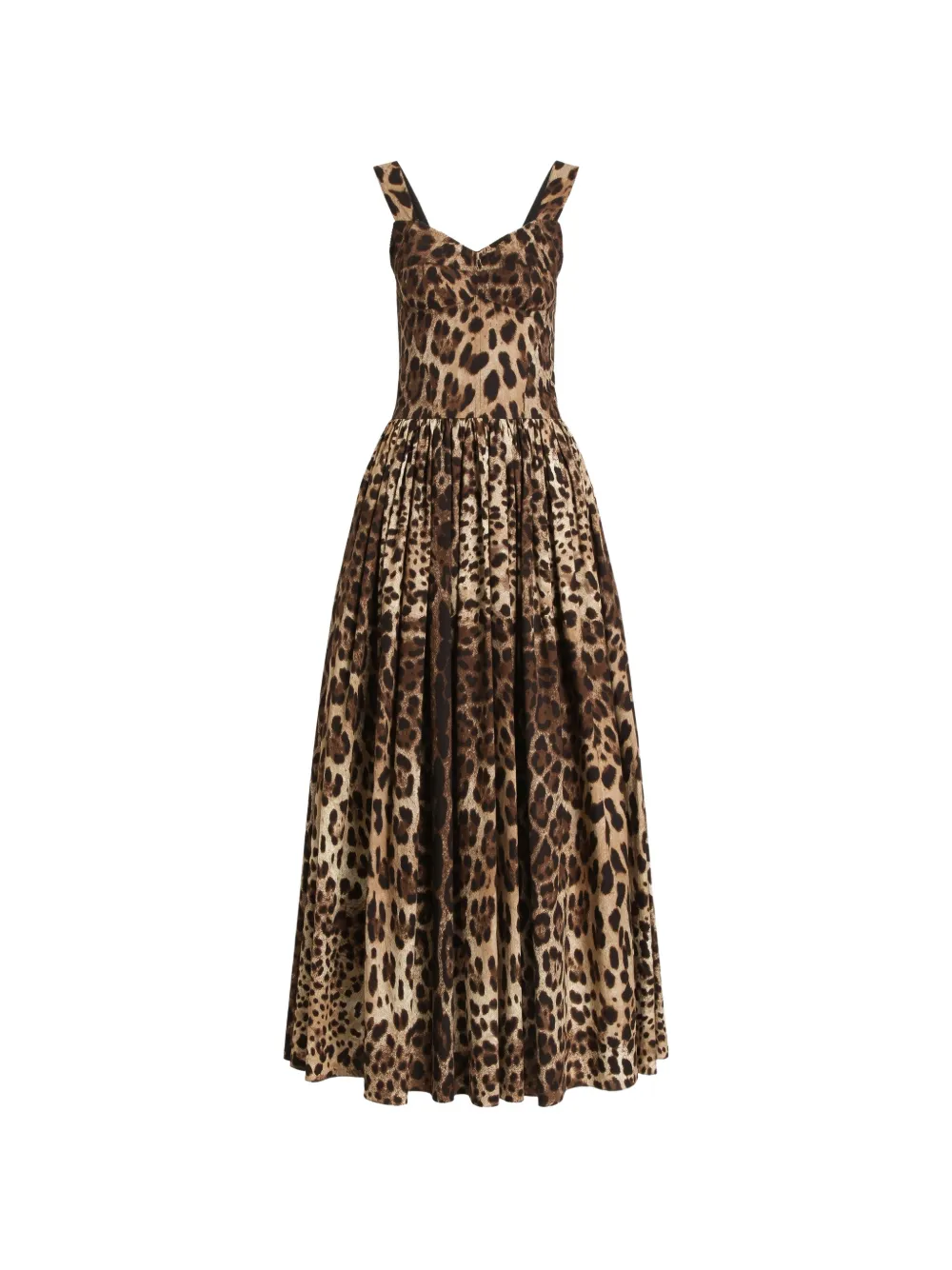 Dolce & Gabbana leo-print poplin dress - Neutrals