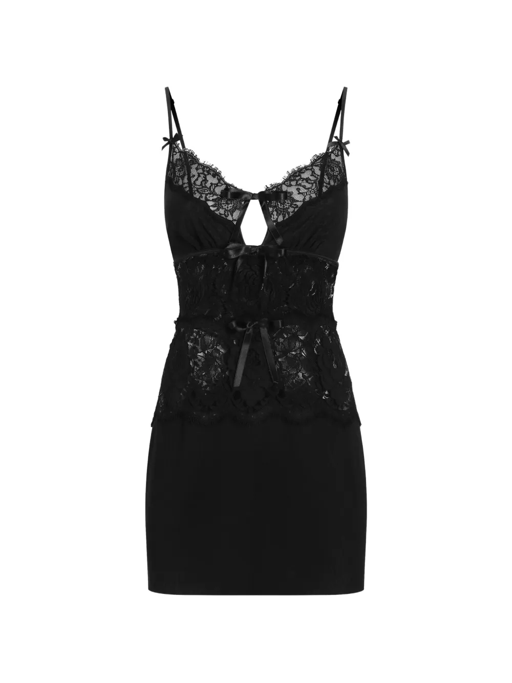 Dolce & Gabbana Mittellanges Georgette-Kleid - Schwarz