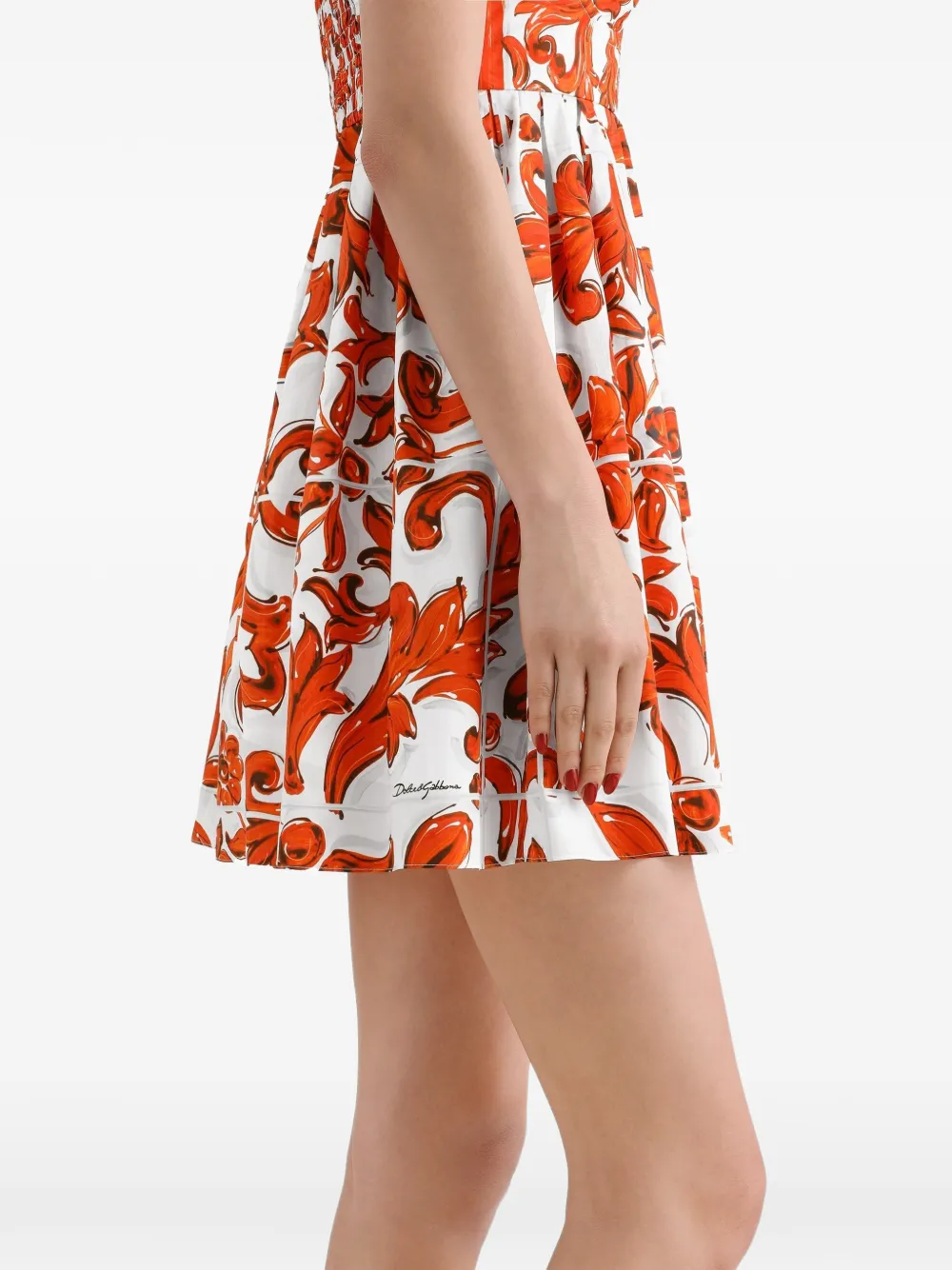 Dolce & Gabbana Popeline jurk met print Wit