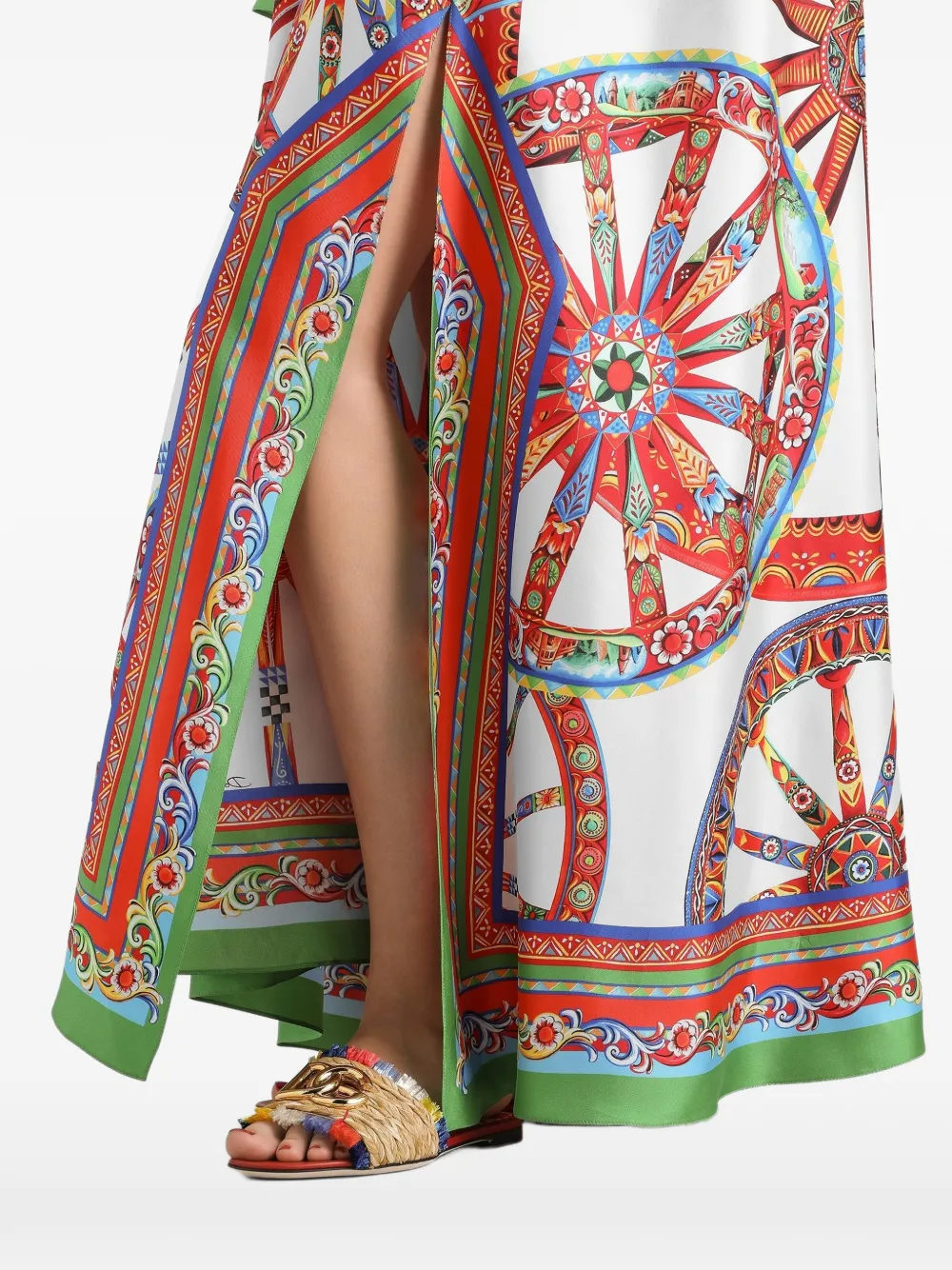 Dolce & Gabbana Twill tuniekjurk met Carretto-print Wit