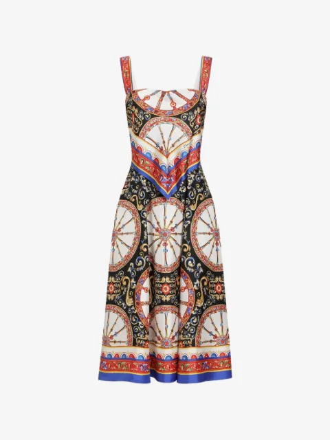Dolce & Gabbana vestido de sarga con estampado Carretto